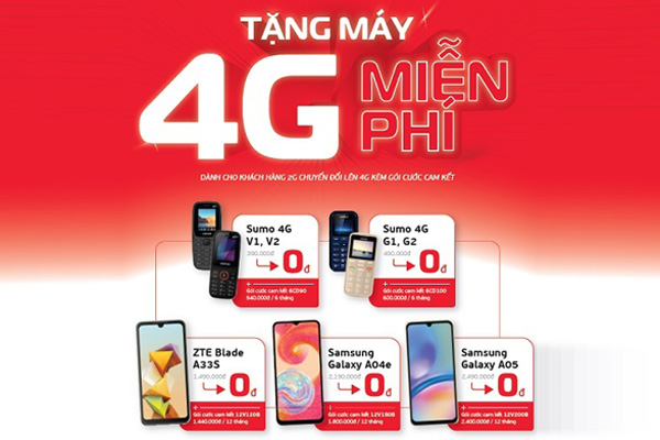 Tặng máy 4G miễn phí