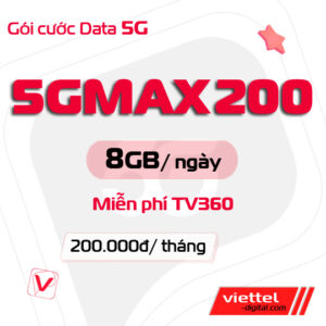 Gói cước data tháng 5GMAX200