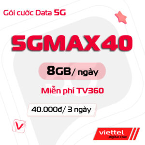 Gói cước data 3 ngày 5GMAX40